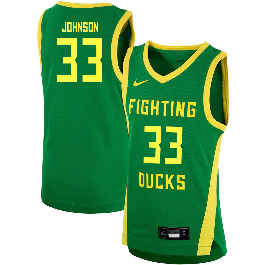 Men #33 Isaac Johnson Oregon Ducks College Basketball Jerseys Sale-Green - Click Image to Close
